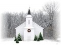 Country Christmas Church snowing